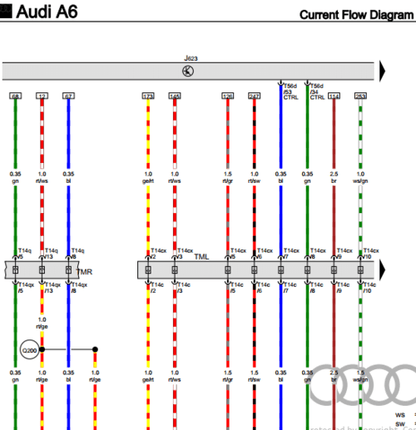 Find detailed electrical diagrams in our Audi A6 (2018-2020) repair manual, essential for service and diagnosis in your Audi A6 workshop.