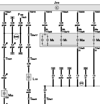 Find detailed electrical diagrams in our Audi A8 & S8 (2003-2010) repair manual, essential for service and diagnosis in your Audi A8 or S8 workshop.