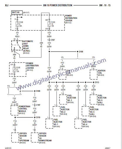 Find detailed electrical diagrams in our Jeep Cherokee XJ (1996-2001) repair manual PDF. Crucial for service and precise troubleshooting in your workshop.