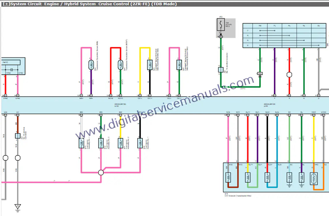 Navigate detailed interactive electrical schematics within our Toyota Corolla/Auris (2008-2010) repair manual. Crucial for service and precise troubleshooting in your workshop
