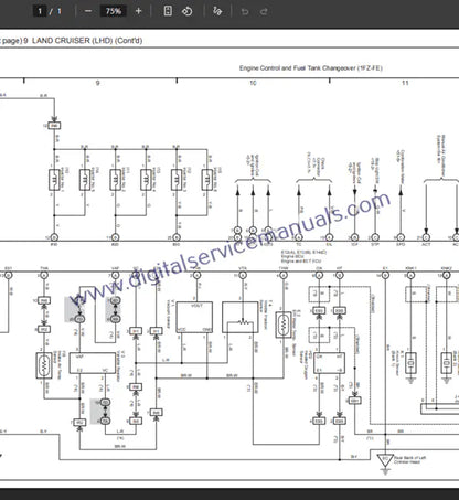 Navigate complex electrical systems with ease using the interactive wiring diagrams from our Toyota Land Cruiser J100 (1998-2007) service manual. Essential for accurate electrical troubleshooting and repair in your workshop