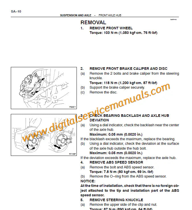 Lexus GS400 GS300 1998-2005 manual for digital service including suspension, braking system, and chassis repair data.