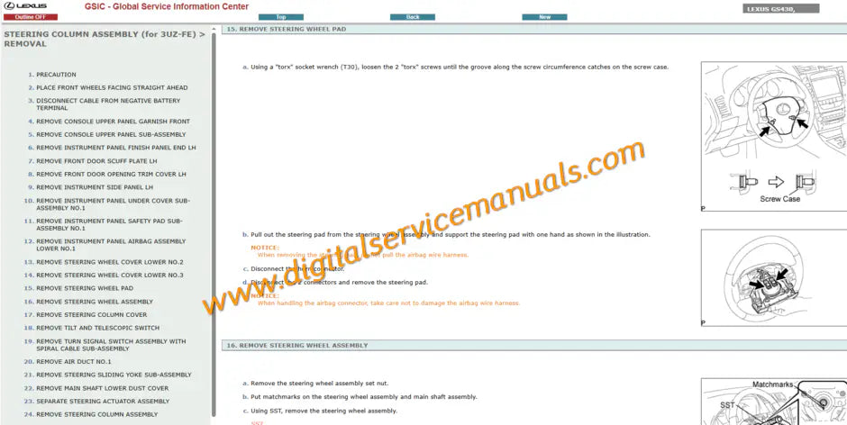 Lexus GS430 GS300 UZS190 2005-2011 manual for digital service including Adaptive Variable Suspension and brake repair data.