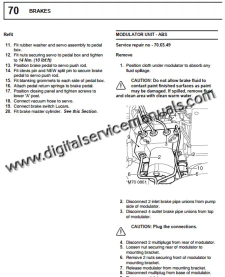 Digital chassis and brake system service manual for Defender Td5.