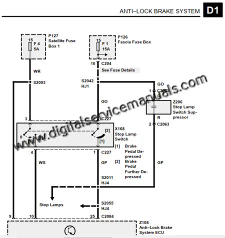 Detailed 1994-1998 digital electrical wiring diagrams showing ECU pinouts and harness routing for Discovery 1.