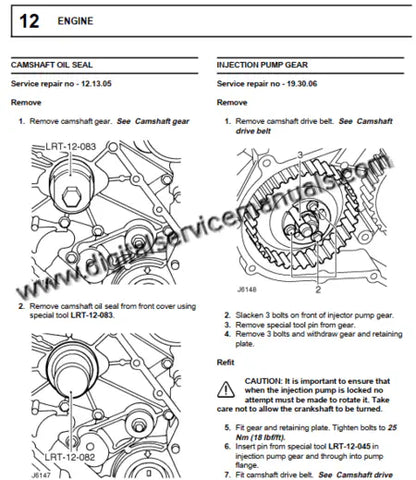 Digital engine repair guide for Land Rover Defender 300 Tdi 1994-1998 showing internal components.