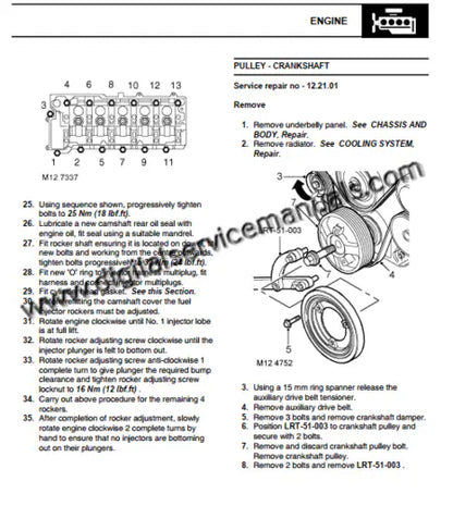 Digital engine overhaul guide for Land Rover Defender Td5 1998-2002.