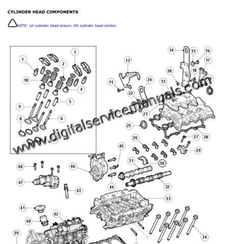 Digital service manual for 2012-2014 Land Rover Discovery 4 engine repair featuring SDV6 and 5.0L V8 technical data.