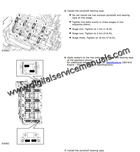 Engine repair guide for 2017-2021 Land Rover Discovery 5 including 2.0L and 3.0L digital service manual specifications.