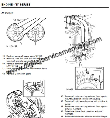 Engine repair guide for 1997-2001 Land Rover Freelander 1 including 1.8L petrol and 2.0L diesel digital service manual specifications.