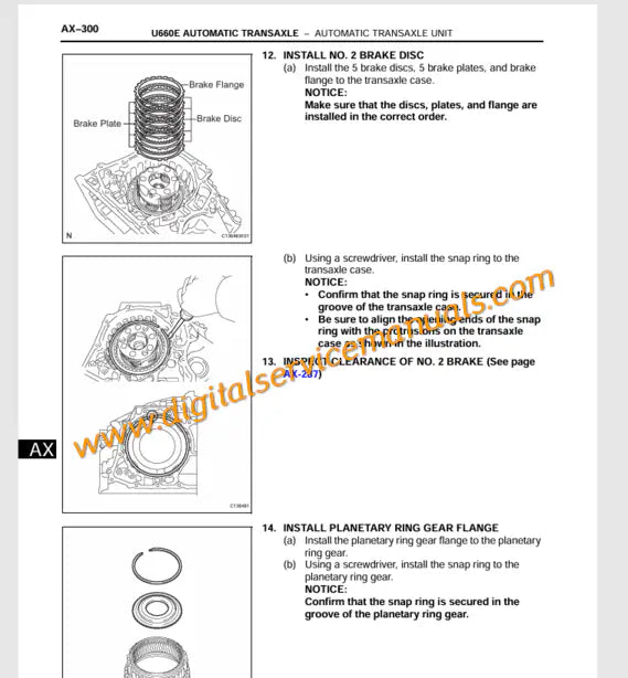 Automatic transmission and drivetrain service diagrams for Lexus ES350 GSV40 2007-2012 digital repair manual.