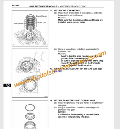 Automatic transmission and drivetrain service diagrams for Lexus ES350 GSV40 2007-2012 digital repair manual.