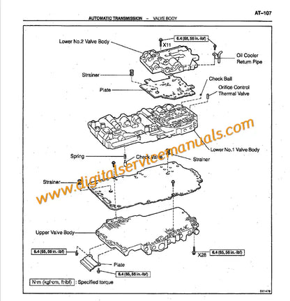 Automatic transmission and drivetrain service diagrams for Lexus GS400 GS300 1998-2005 digital repair manual.