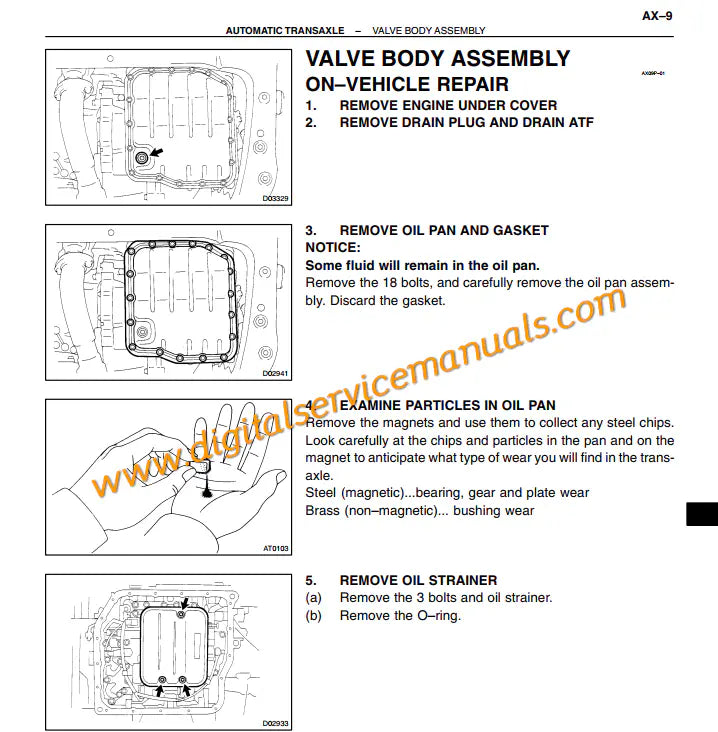 U140E and U140F 4-speed automatic transmission technical schematics for Lexus RX300 1998-2003 digital repair manual.