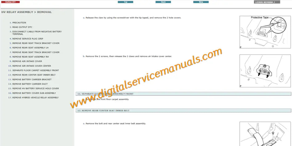 P310 and Q211 hybrid transaxle technical blueprints for Lexus RX400h 2006-2008 digital repair manual.