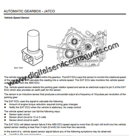 Manual and automatic transmission service diagrams for Land Rover Freelander 1 2001-2006 digital repair manual.