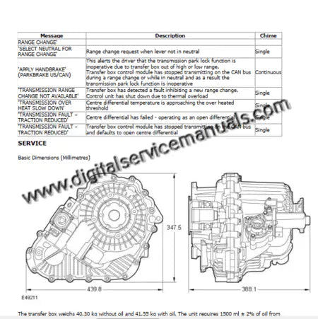 Automatic transmission and transfer case service diagrams for Range Rover Sport 2005-2009 digital repair manual.