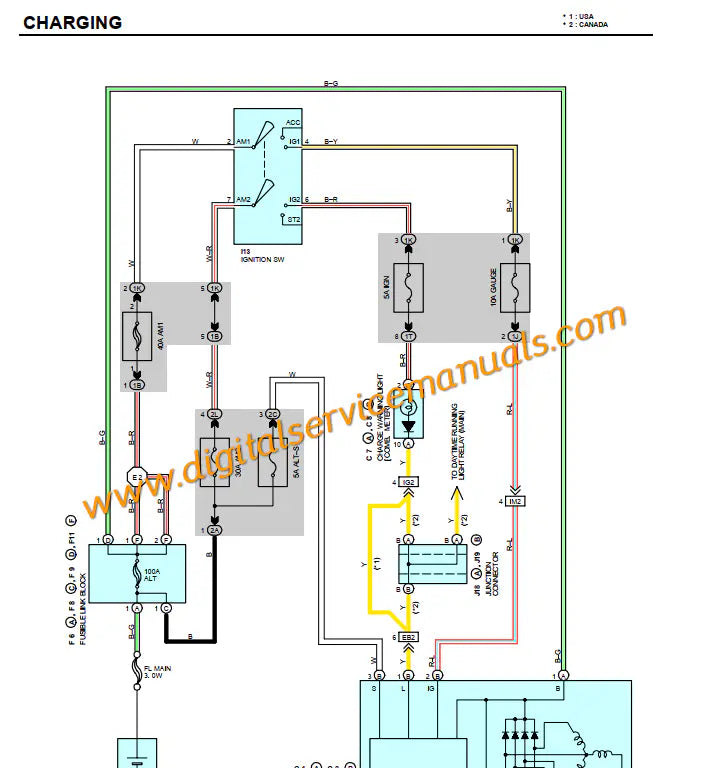 Digital electrical wiring schematics and electronic circuit routing for 1997-1999 Lexus ES300 PDF service manual.