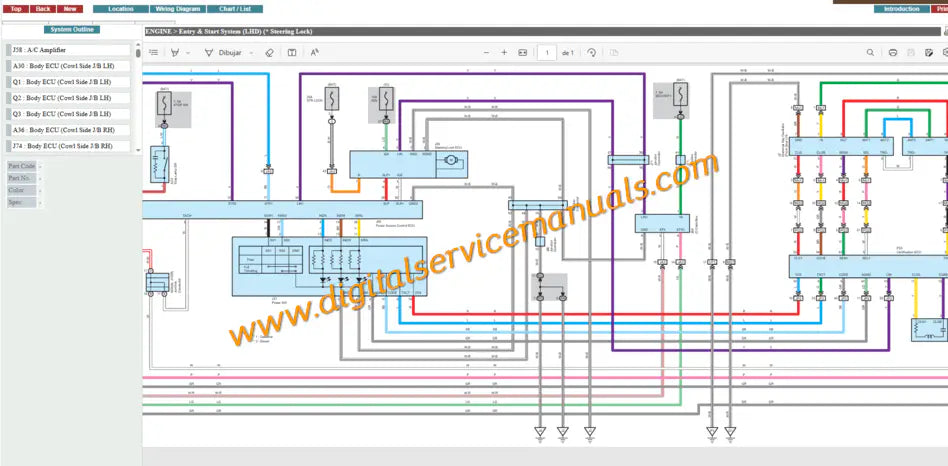 Interactive electrical wiring schematics and circuit routing for 2006-2013 Lexus IS GSE20 ALE20 digital service manual.