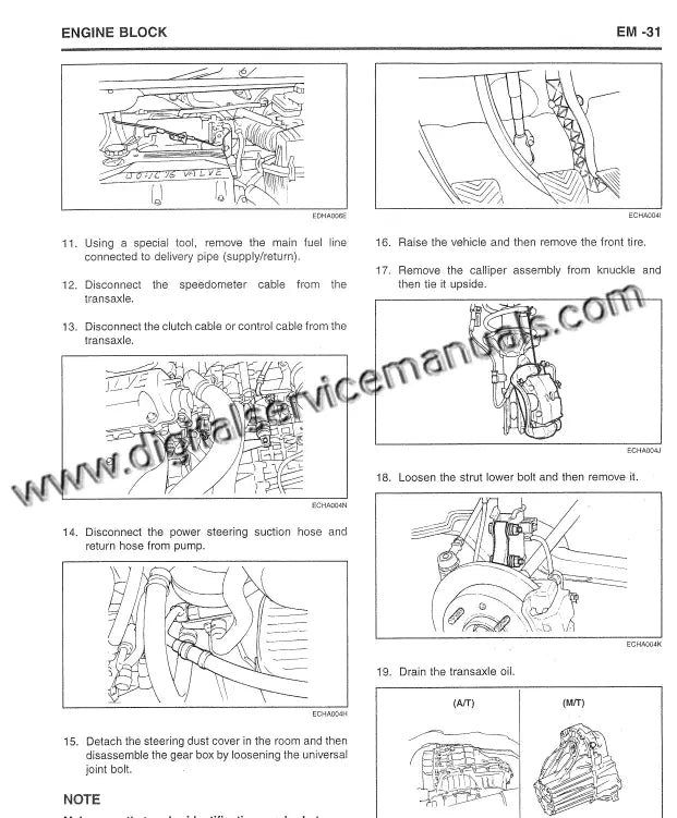Repair Manual And Wiring Diagram Hyundai Trajet (1999-2003)