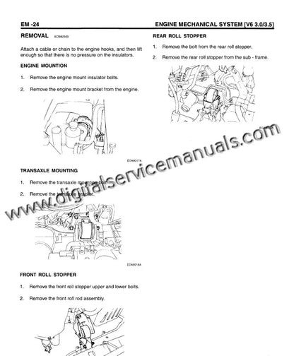 Workshop Manual Hyundai XG 250/300/350 (1998-2005)
