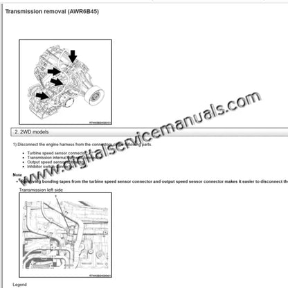 Perform precise repair and service on the transmisión using the official digital workshop manual for Isuzu D-MAX (2021-2024). Your complete digital manual de taller resource for all powertrain systems.