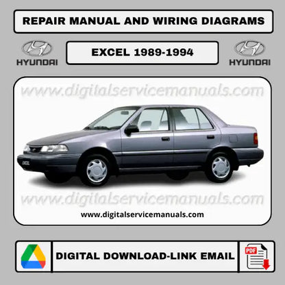 Workshop Manual And Wiring Diagram Hyundai Excel (1989-1994)