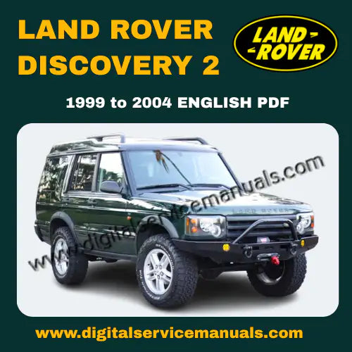 Digital service manual product cover for the 1999-2004 Land Rover Discovery 2 factory repair manual PDF.
