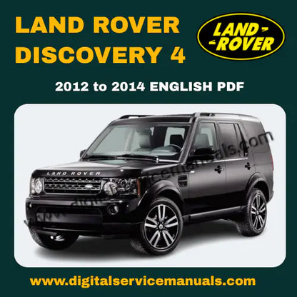Digital service manual product cover for the 2012-2014 Land Rover Discovery 4 factory repair manual PDF.